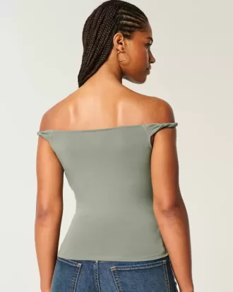 Tricou cu grafic New York, răsucit, fără umăr