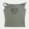 Tricou cu grafic New York, răsucit, fără umăr Tricou cu grafic New York, răsucit, fără umăr