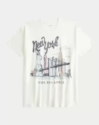 Tricou cu grafic New York supradimensionat