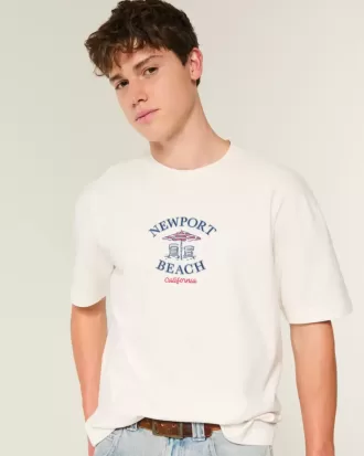 Tricou cu grafic Newport Beach Boxy Heavyweight