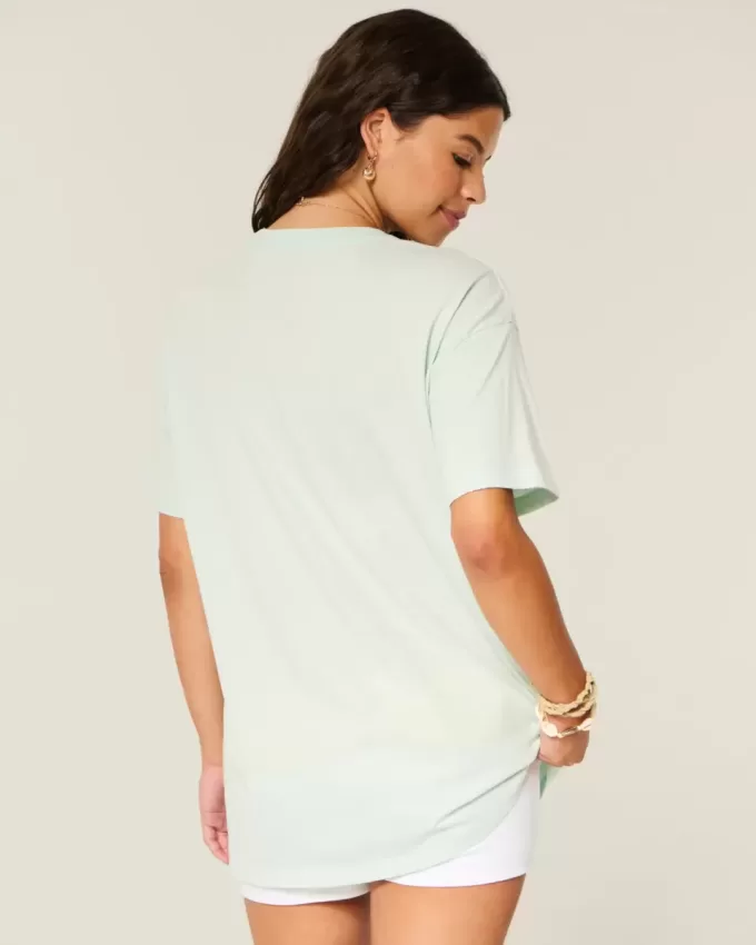 Tricou cu grafic peste supradimensionat Tricou cu grafic peste supradimensionat
