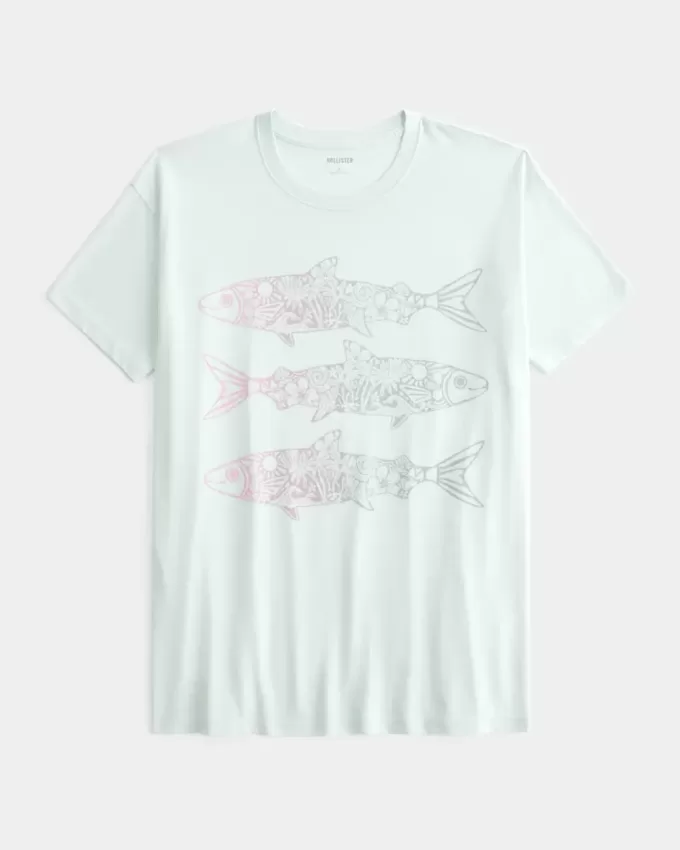 Tricou cu grafic peste supradimensionat Tricou cu grafic peste supradimensionat
