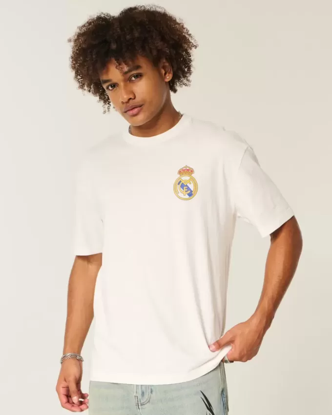 Tricou cu grafic Real Madrid CF boxy Tricou cu grafic Real Madrid CF boxy