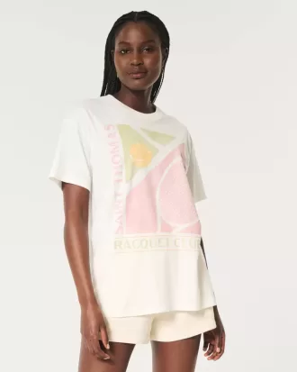 Tricou cu grafic Saint Thomas Racquet Club supradimensionat