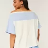 Tricou cu grafică San Diego, fără umăr, supradimensionat Tricou cu grafică San Diego, fără umăr, supradimensionat