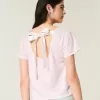 Tricou cu grafice florale Easy Ribbon Tie-Back Tricou cu grafice florale Easy Ribbon Tie-Back