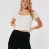 Tricou cu nasturi Waffle Tricou cu nasturi Waffle