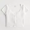 Tricou cu nasturi Waffle Tricou cu nasturi Waffle