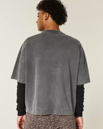 Tricou de fotbal cu grafică de varsitate, de greutate grea