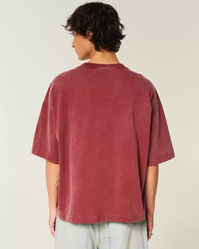 Tricou de fotbal cu grafică de varsitate, de greutate grea Tricou de fotbal cu grafică de varsitate, de greutate grea