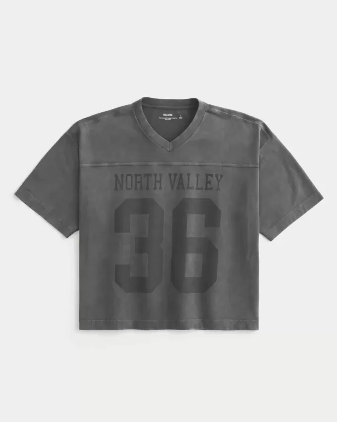 Tricou de fotbal cu grafică de varsitate, de greutate grea Tricou de fotbal cu grafică de varsitate, de greutate grea