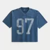 Tricou de fotbal cu grafică de varsitate, de greutate grea Tricou de fotbal cu grafică de varsitate, de greutate grea