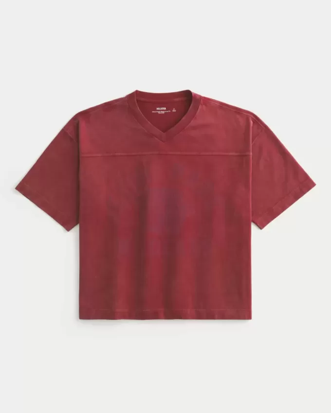 Tricou de fotbal cu grafică de varsitate, de greutate grea Tricou de fotbal cu grafică de varsitate, de greutate grea