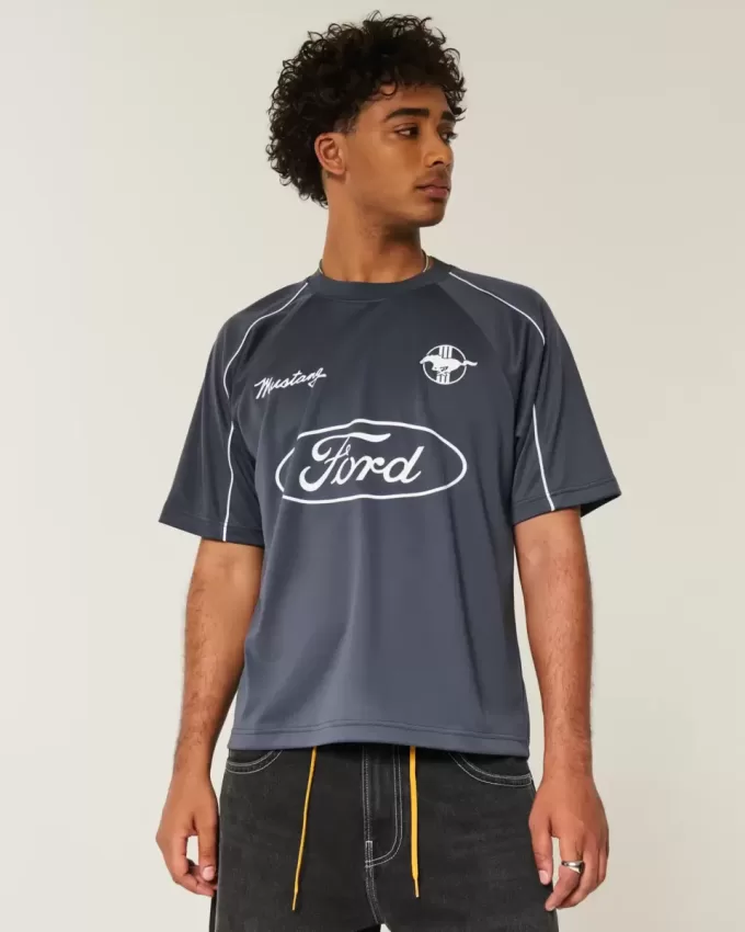 Tricou de fotbal cu grafic Ford Mustang boxy Tricou de fotbal cu grafic Ford Mustang boxy
