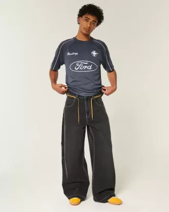 Tricou de fotbal cu grafic Ford Mustang boxy