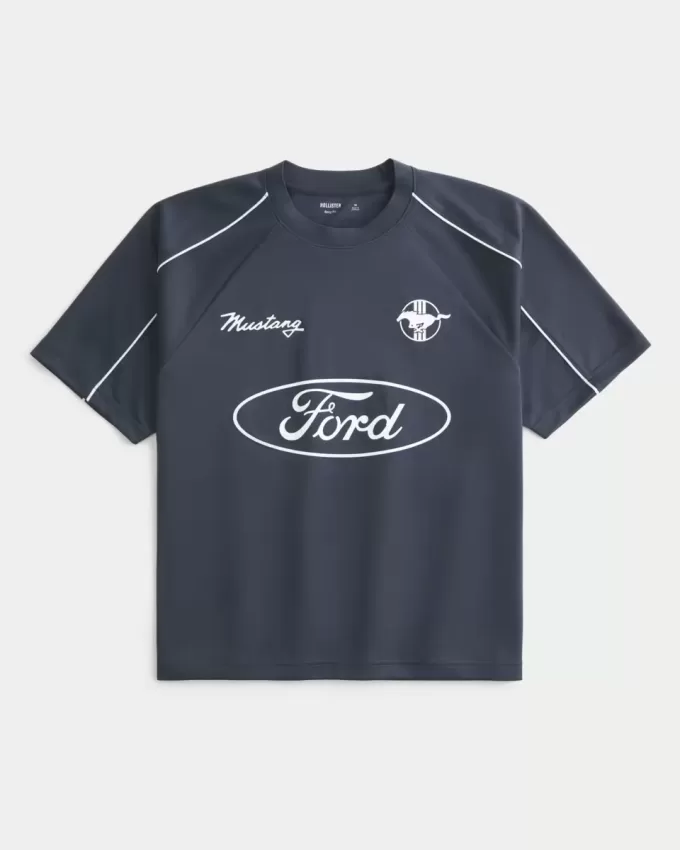 Tricou de fotbal cu grafic Ford Mustang boxy Tricou de fotbal cu grafic Ford Mustang boxy