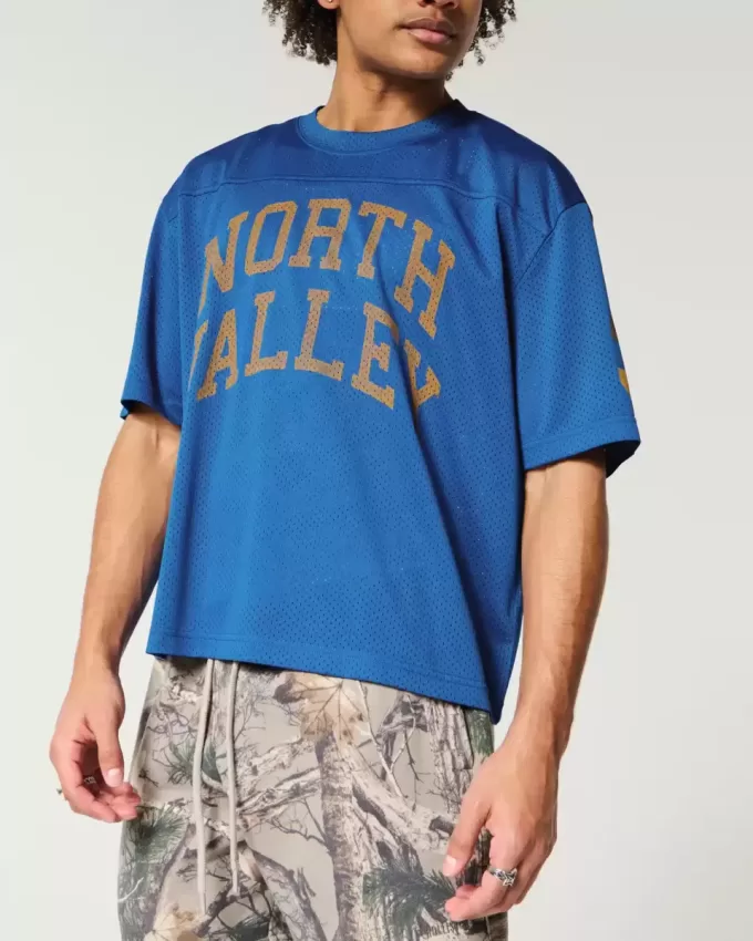 Tricou grafic Boxy Crop Mesh North Valley Tricou grafic Boxy Crop Mesh North Valley