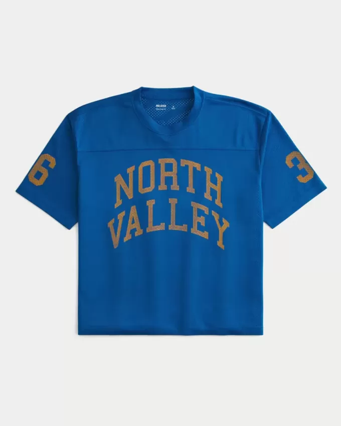 Tricou grafic Boxy Crop Mesh North Valley Tricou grafic Boxy Crop Mesh North Valley
