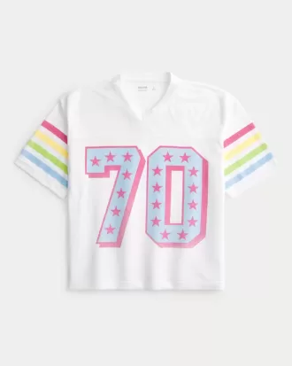 Tricou grafic Boxy Crop Number