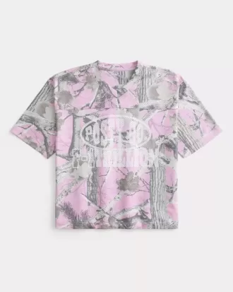 Tricou grafic Boxy Crop Posty Co