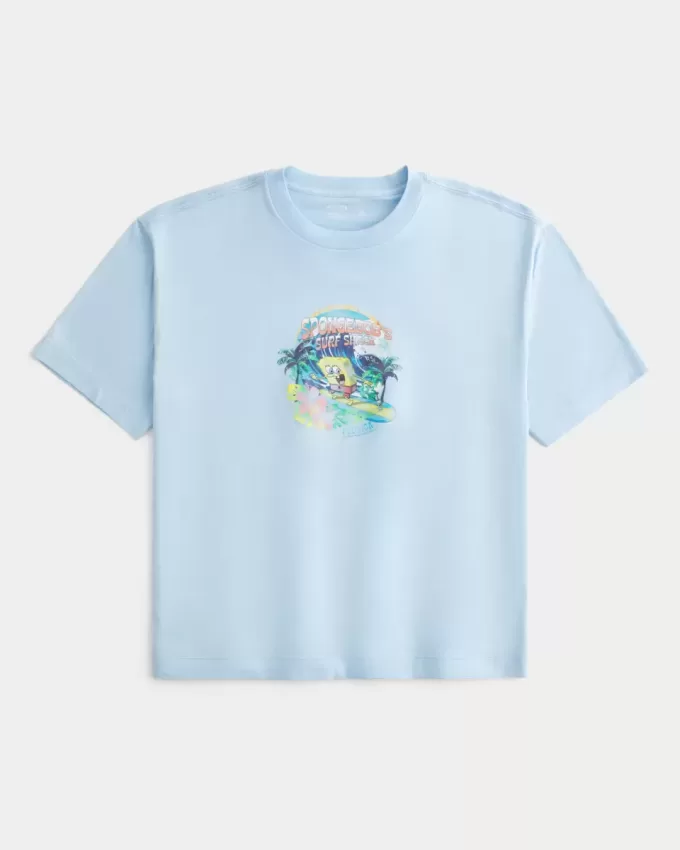 Tricou grafic Boxy Crop SpongeBob SquarePants Tricou grafic Boxy Crop SpongeBob SquarePants