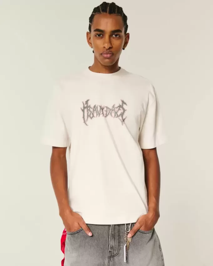 Tricou grafic Boxy Heavyweight Heavy Daze Tricou grafic Boxy Heavyweight Heavy Daze