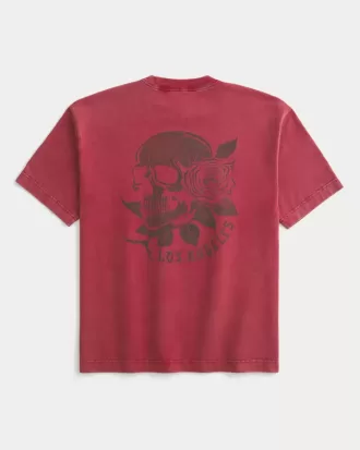 Tricou grafic boxy Heavyweight Los Angeles
