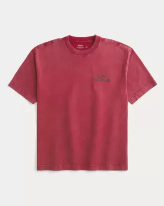 Tricou grafic boxy Heavyweight Los Angeles
