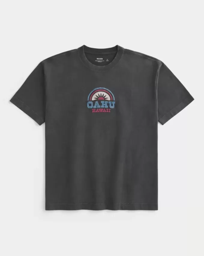 Tricou grafic boxy Heavyweight Oahu Tricou grafic boxy Heavyweight Oahu