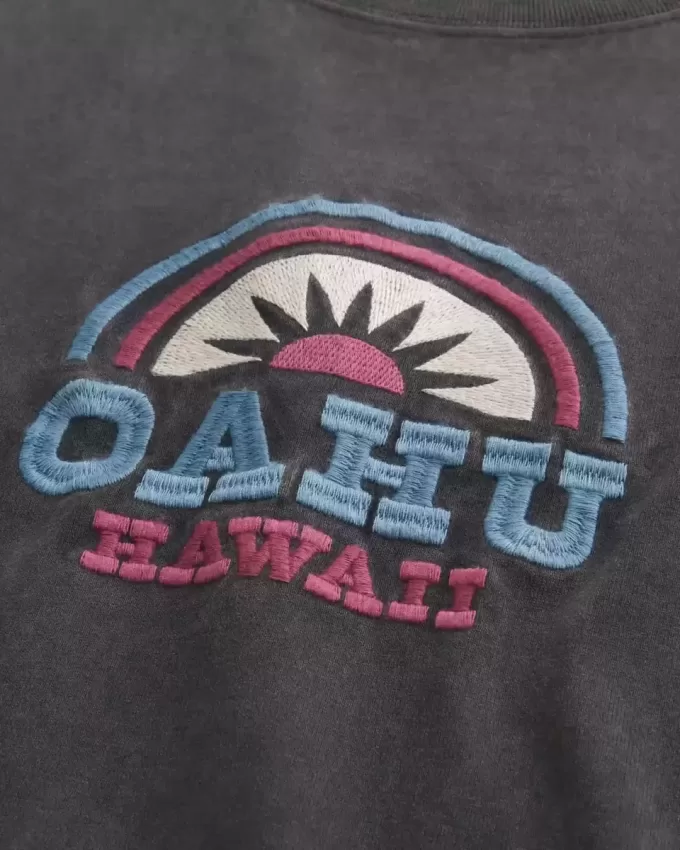 Tricou grafic boxy Heavyweight Oahu Tricou grafic boxy Heavyweight Oahu