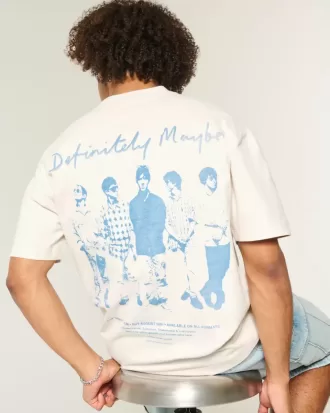 Tricou grafic Boxy Heavyweight Oasis