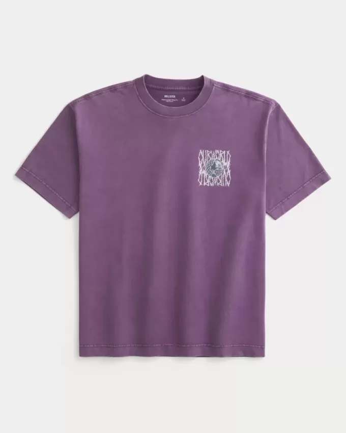 Tricou grafic Boxy Heavyweight Our World Tricou grafic Boxy Heavyweight Our World