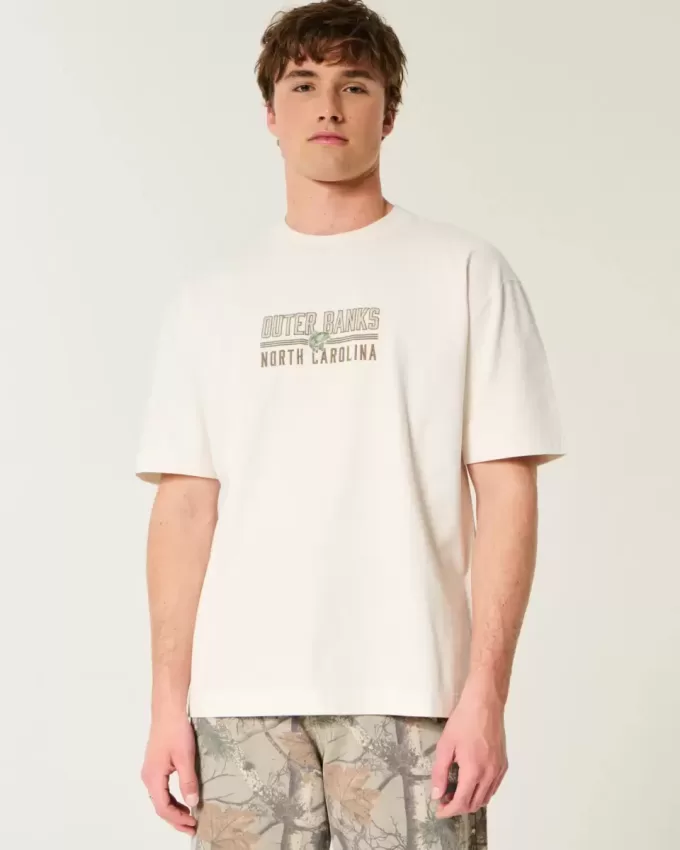 Tricou grafic Boxy Heavyweight Outer Banks Tricou grafic Boxy Heavyweight Outer Banks
