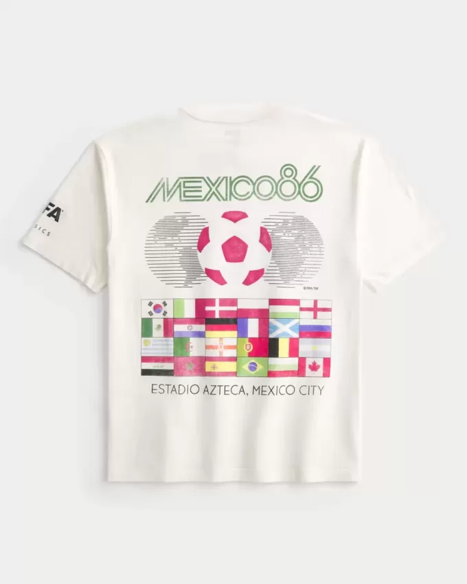 Tricou grafic boxy pentru Cupa Mondială FIFA Mexic 1986