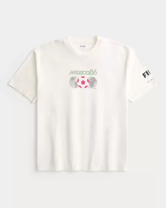 Tricou grafic boxy pentru Cupa Mondială FIFA Mexic 1986
