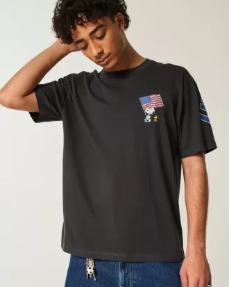 Tricou grafic boxy Snoopy SUA