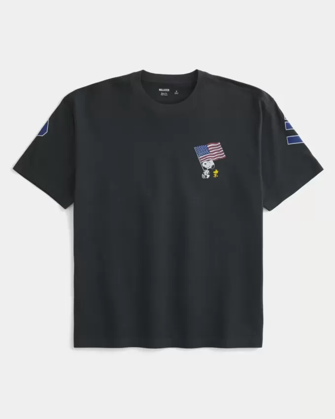 Tricou grafic boxy Snoopy SUA Tricou grafic boxy Snoopy SUA