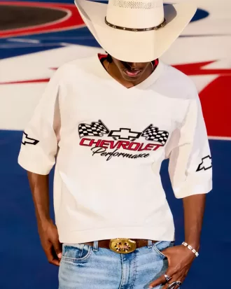 Tricou grafic Chevrolet Baggy Heavyweight Crop