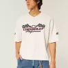 Tricou grafic Chevrolet Baggy Heavyweight Crop