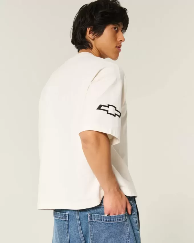 Tricou grafic Chevrolet Baggy Heavyweight Crop