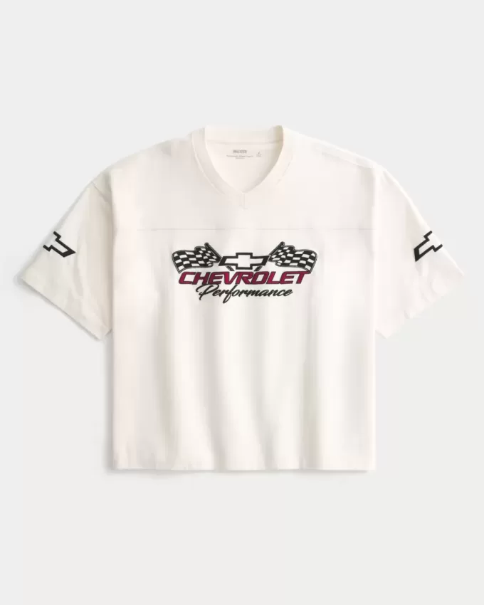 Tricou grafic Chevrolet Baggy Heavyweight Crop