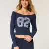 Tricou grafic cu număr de umăr cu dantelă Tricou grafic cu număr de umăr cu dantelă