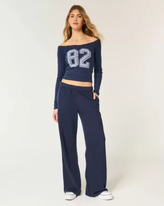 Tricou grafic cu număr de umăr cu dantelă