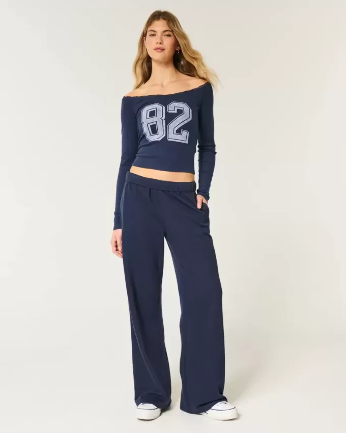 Tricou grafic cu număr de umăr cu dantelă Tricou grafic cu număr de umăr cu dantelă