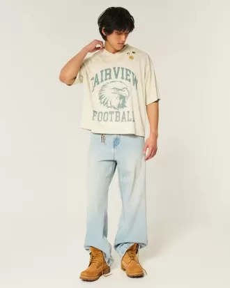 Tricou grafic de fotbal Boxy Crop Fairview