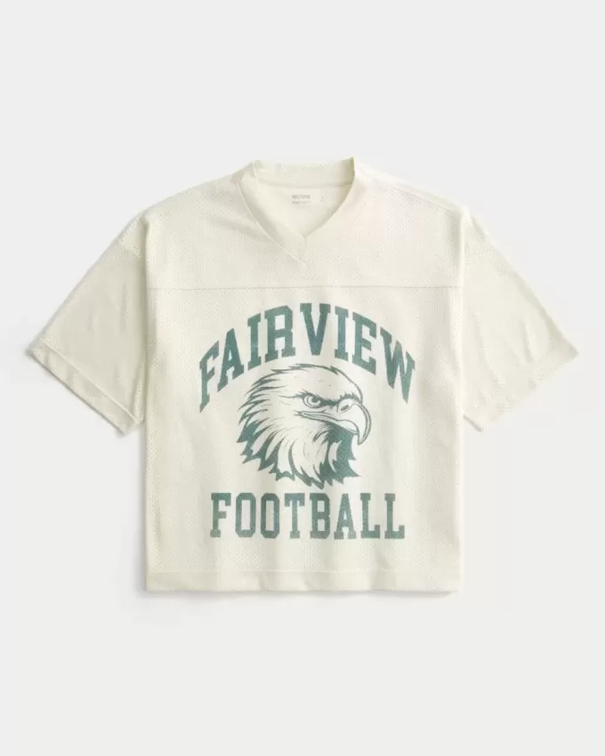 Tricou grafic de fotbal Boxy Crop Fairview Tricou grafic de fotbal Boxy Crop Fairview