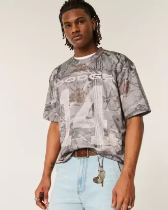 Tricou grafic Dodge Boxy Crop Camo