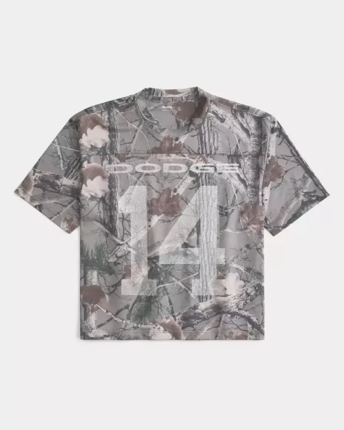 Tricou grafic Dodge Boxy Crop Camo Tricou grafic Dodge Boxy Crop Camo