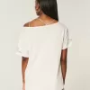 Tricou grafic supradimensionat cu umeri Tricou grafic supradimensionat cu umeri
