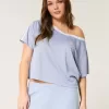 Tricou grafic supradimensionat, fără umeri Tricou grafic supradimensionat, fără umeri